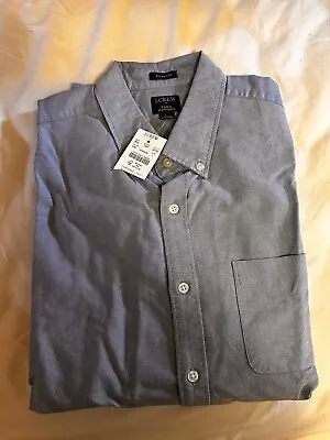 J Crew Shirt Men Size Large Blue Solid Long Sleeve  Casual Button Up Classic • $35