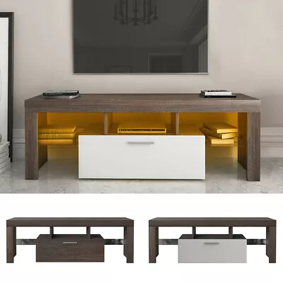 Vintage LED Lights Console Bedroom Rectangular With Open Shelves TV Stands • $186.58