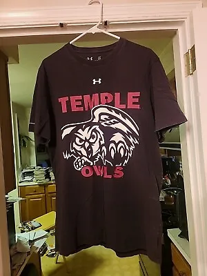 Vintage Under Armour Charged Cotton Large Black T-shirt Temple Owls University  • $24.99