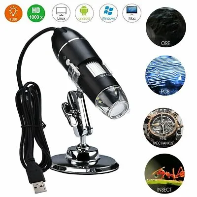 1000X USB Digital Microscope Biological Endoscope Magnifier Camera With Stand • $14.93