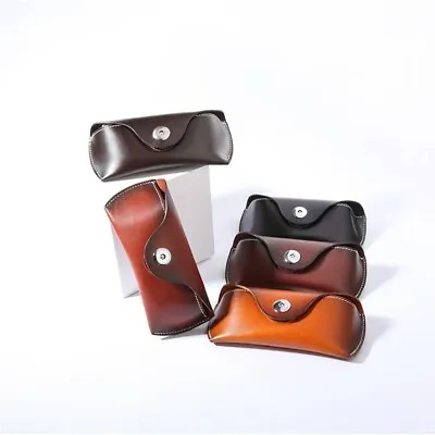 Real Cow Leather Handmade Glasses Pouch Vintage Sunglasses Belt Loop Case • £19.19