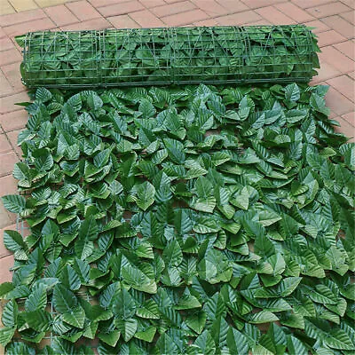 3-9M Artificial Hedge Roll Fake Ivy Leaf Garden Fence Privacy Screen Wall Panel+ • £9.88