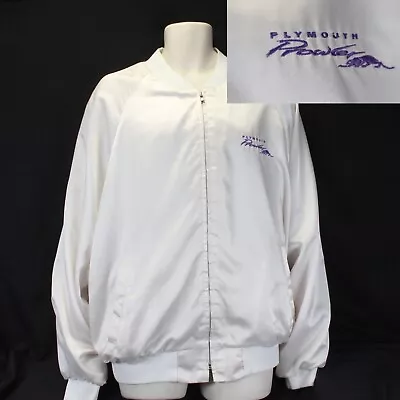 Plymouth Prowler Satin Jacket 2XL White Zip UP Lined Chrysler Dodge Mopar King • $45.99