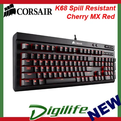$158 • Buy Corsair Gaming K68 Spill Resistant Mechanical Gaming Keyboard - Cherry MX Red