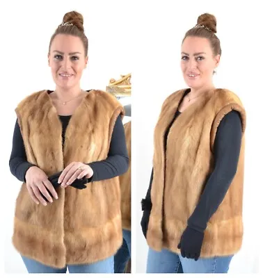 Us4776 Real Mink Fur Vest Ranch Mink Waistcoat Lightweight Size 2xl - Nerzweste • $299