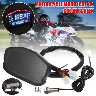 Motorcycle Universal LED Digital Odometer Speedometer Tachometer Gauge KM/H MPH • $45.59