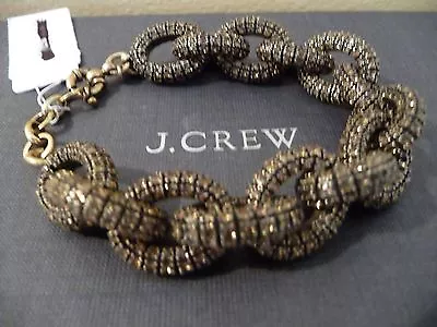 Nwt J.crew Classic Pave Link Plated Roasted Acorn Bracelet48738 $125 • $79.99