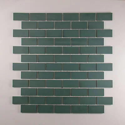 Rectangle Mesh-backed Ceramic Tiles 23x50mm BrickBond (66 Tiles Per Sheet)   • £10.60