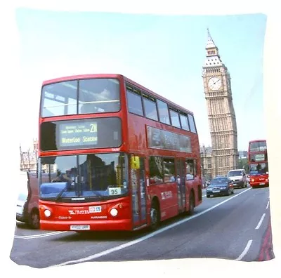 Red Bus Printed Cushion Cover London Novelty • £2.99