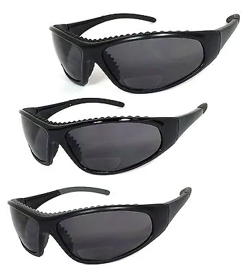 Bifocal Riding Biker Sunglasses Sun Reader Rubber Pad Saftery Glasses UV Protect • $11.95