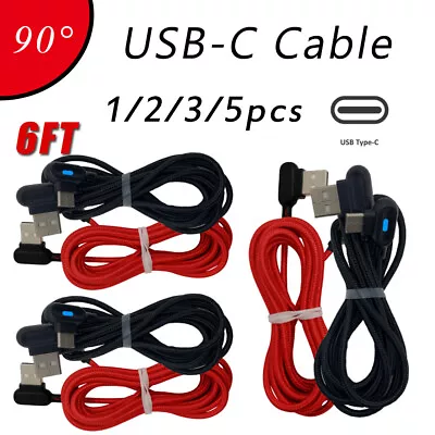 1~5x Lot 90° Degree Right Angle Type-C Cable USB-C 2M Fast Charger For Samsung • $13.91