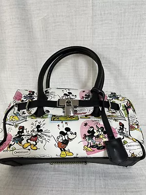 Disney Animations Mickey Mouse Newsprint Satchel Type Purse • $14.95