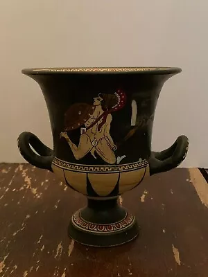 Vintage Greek Art Pottery Reproduction Vase Krater Slaughter 500 BC Hand Painted • $42.74