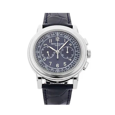 Patek Philippe Chronograph Manual Wind Platinum Mens Strap Watch 5070P-001 • $219950