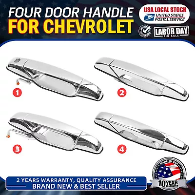 Set Of 4 Door Handle Silver Front & Rear For Chevy GMC Tahoe Yukon Sierra 07-14 • $42.09