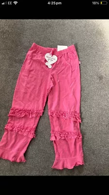 BNWT Girls Designer MIM-PI Pink Frill Leggings / Trousers Age 8-9 New • £4.99