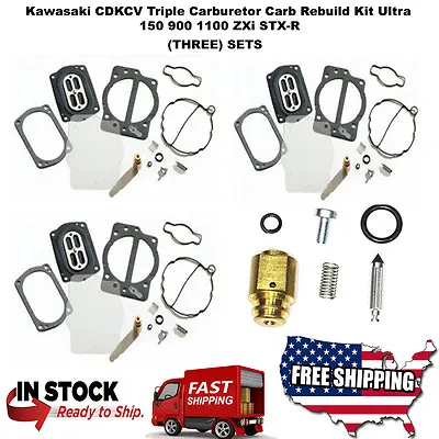 Kawasaki CDKCV Triple Carburetor Carb Rebuild Kit Ultra 150 900 1100 ZXi STX-R- • $84.94