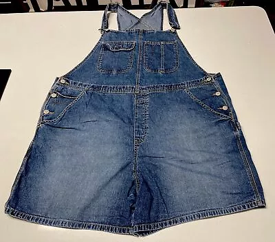 Maternity Overall Shorts Women's XL Old Navy Denim Bib Casual • $12.50