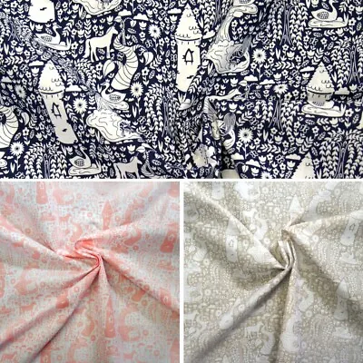 Polycotton Fabric Fantasy Fairytale Unicorns Mermaid Princess Swan Floral Flower • £2.70