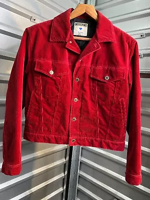 Vintage MOSCHINO JEANS Cotton Button-Up Corduroy Rancher Trucker Jacket Sz 50 M • $66