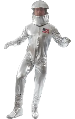 Orion Costumes Mens Silver Astronaut Space Suit With Helmet Fancy Dress Costume • £46.99