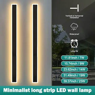 LED Wall Light Sconce Waterproof Outdoor Lamp Exterior Lights Long Strip Modern • £59.99
