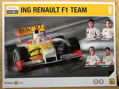 Hand Signed Renault F1 Team Poster ~Fernando Alonso Grosjean Fisichella Khan • £4.99