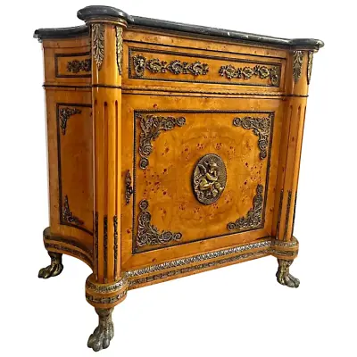 Antique Italian Console Cabinet Buffet Close Press Locking Door Drawer Ormolu • $2995
