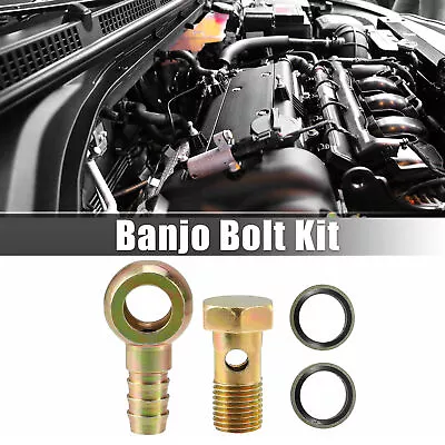 1 Set Banjo Bolt M14x1.5 Banjo Bolt Kit With Copper Washers Iron Bronze Tone • $11.99