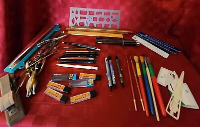 Mixed Lot Of Vintage Office Supplies-Pens Pencils Rulers Etc. • $23