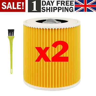 2PCS Wet & Dry Cartridge Filter For KARCHER WD3 WD3P WD 3 P Vacuum Cleaner • £9.89