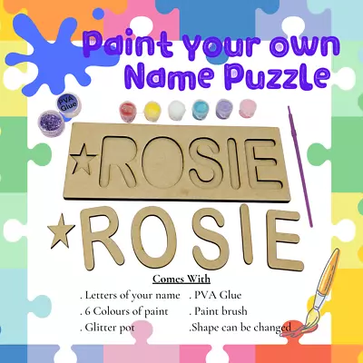 Personalised Paint Your Own Name Jigsaw Puzzle • £11.40