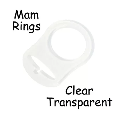 50 Clear Silicone Nuk Button MAM Ring Dummy / Pacifier Holder Clip Adapter • $27.30