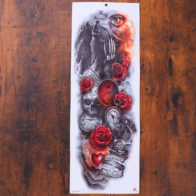 4 Pcs Arm Temporary Sticker Maori Wolf Stickers Arm Decorative Rose Sticker • £9.78