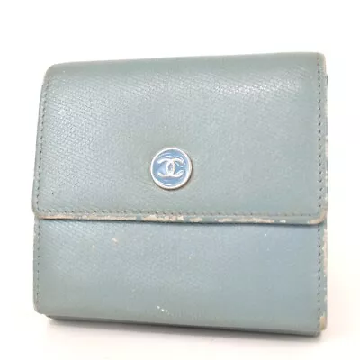 Authentic CHANEL COCO Button Wallet Leather [Used] • $20.50