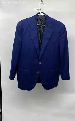 Galliani Mens Blue Long Sleeve Pockets Notch Lapel Two Button Blazer Size 54 • $25.99