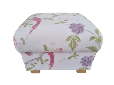 Storage Footstool Laura Ashley Summer Palace Cerise Pink Fabric Footstall Pouffe • £129.95