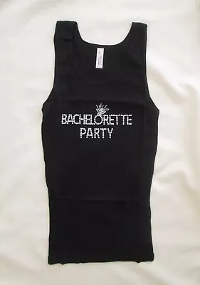 Bachelorette Party Tank Top Women's Black Rhinestone Ring Bling M 3/4-5/6 New • $5