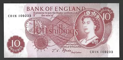 B310 Fforde 1967 Ten Shillings 10/- Banknote - C01n 109233 - Unc • £17.95