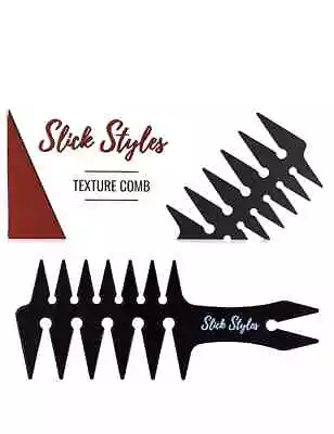 Slick Styles Texture Comb Mens Black Wide Tooth Barber Comb Hair Style Styling • £4.95