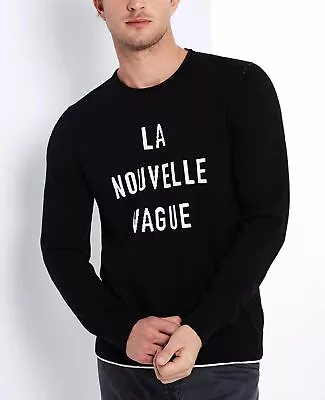 Adriano Goldschmied Cedic Crew Sweater Mens XL Black La Nouvelle Vague $198 NWT • $51.64