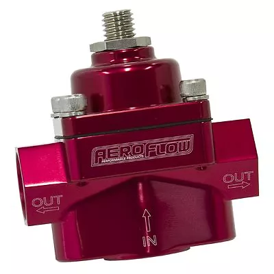 AEROFLOW Billet 2-Port Fuel Pressure Regulator 1-4 Psi Adjustable Red • $96.48