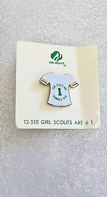 Vintage Girl Scouts Are Number One 1 Pin Rare Ringer T-shirt Brooch Scout • $38