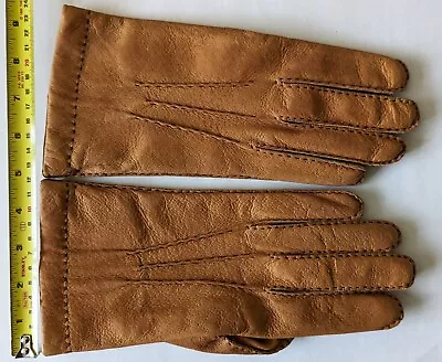 Vintage Men's Morley Style Pigskin Brown Gloves Size 8 ½ New • £14.25
