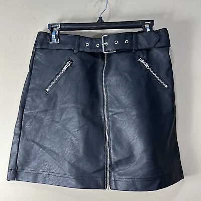 Chocolate USA Skirt Women’s Size Large Black Vegan Leather Mini • $15.89