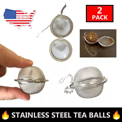 2-Pack Stainless Steel Mesh Tea Ball Infuser Strainers For Loose Leaf Teas US • $9.95