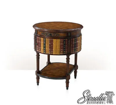 L50311: THEODORE ALEXANDER Leather Faux Book Round Table Model #5000-465  ~ NEW • $1895