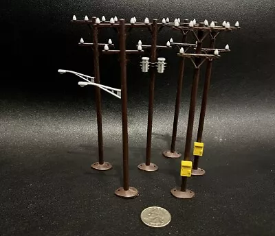 M T H Rail King Poles With Lights/ Transformers /And Call Box - Set Of 6 • $10