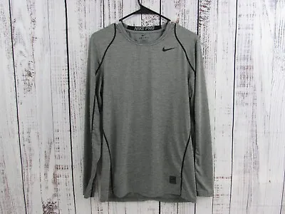 Nike Dri-Fit Men's Pro Cool Fitted Long Sleeve Shirt 703100-091 Carbon Heather • $18