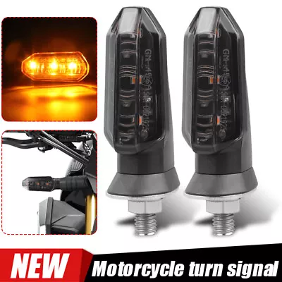 2X 12V Smoke Amber Motorcycle LED Turn Signals Indicator Blinker Light Universal • $10.98